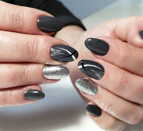 black grey nail designs